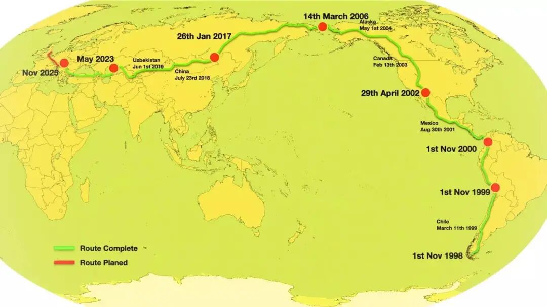 The distance Bushby covered